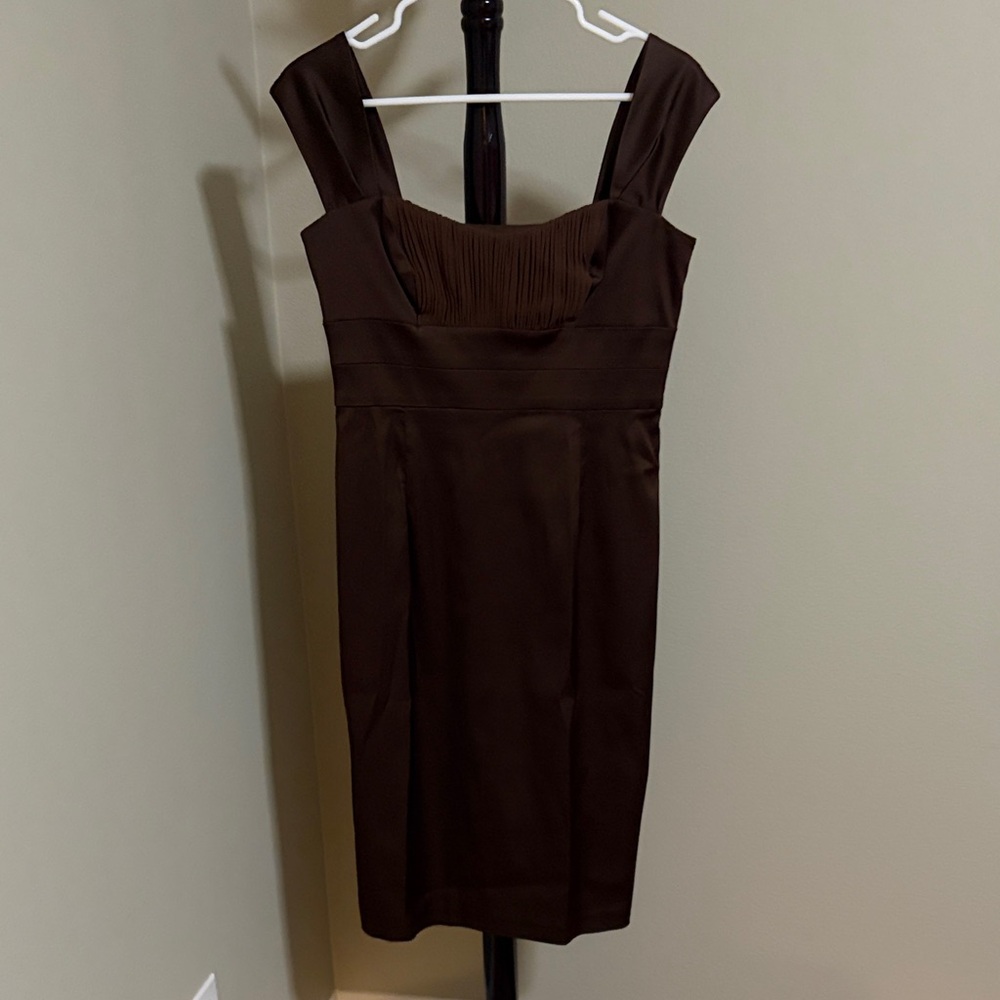 Donna Ricco Chocolate Brown Mini Dress